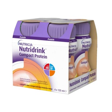 Nutridrink Compact Protein—4x125 ml, Broskev a mango