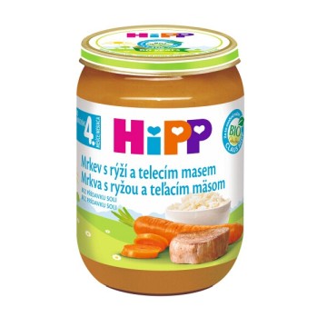 HIPP Baby Bio Mrkev s rýží a telecím masem—190 g